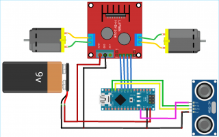 Circuit-Diagram-for-Obstacle Avoiding-Robot-using-Arduino-and-Ultrasonic-Sensor